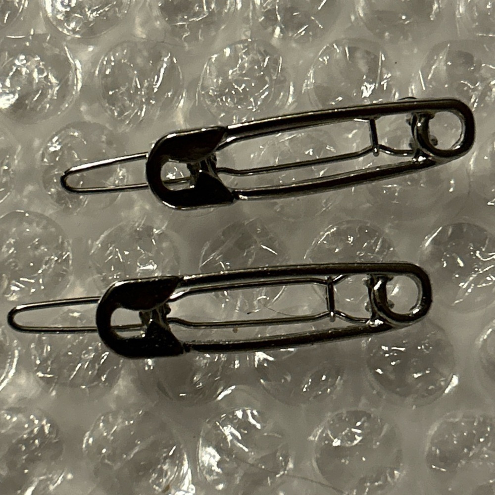 Safety Pin Shaped  Set Girls Hair Clip Silver Toned Hair Pin Hair Emo Goth Punk